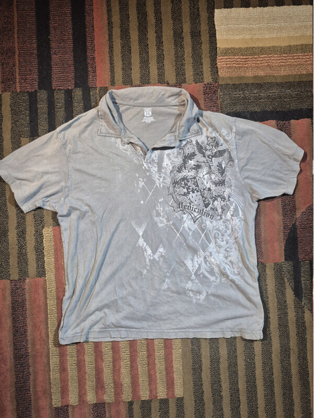 Route 66 Premium Polo Shirt Men's XL Gray Eagle Crest